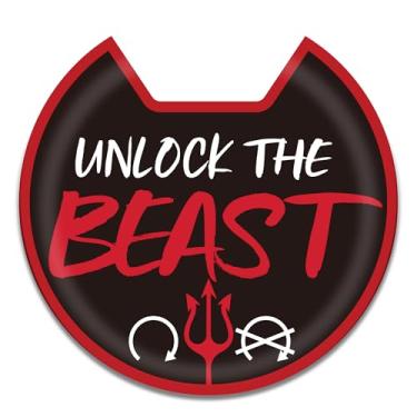 Imagem de TOOLEPIC Para Infiniti Q50 Q60 QX60 ou para Nissan Altima Maxima Titan Pathfinder capa de botão Push to Start, design legal com tampa de partida do motor estilo Unlock The Beast