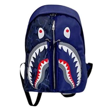 Imagem de Mochilas Shark, Mochilas Shark Camo Com Alças de Ombro Ajustáveis, Resistentes Ao Desgaste, à Prova D'água, Mochila Graffiti Shark de Grande Capacidade, Mochila Casual Leve para