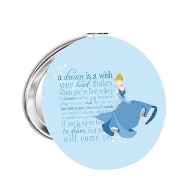 Imagem de CMNIM Vestido azul princesa espelho compacto Cinderela fãs presentes contos de fadas presentes para mulheres princesa personagem maquiagem espelho (25528 Princesa C Mirror)