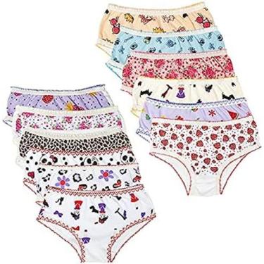 Imagem de Calcinha Infantil Kit 12 Peças 100% Algodão - DCP Kids