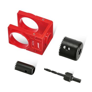 Imagem de BECOWIN Kit de instalação de fechadura de porta de 3,5 cm - 3,5 cm com grandes compartimentos de folga de cavacos, serra de furo de fechadura de porta para fechaduras e fechaduras para portas de