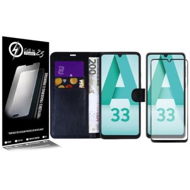 Imagem de Capa Case Flip Carteira + 2 Peliculas Vidro 3D compativel Galaxy A33 5