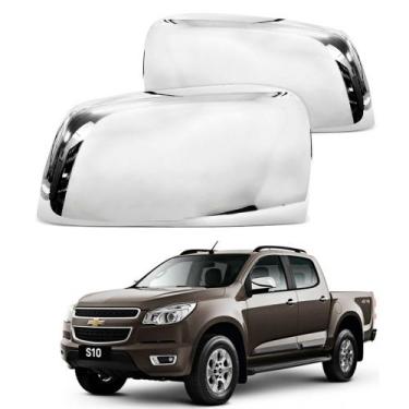Imagem de Jogo Aplique Capa Cromada Retrovisor Chevrolet Nova S10 2015 - Shekpar