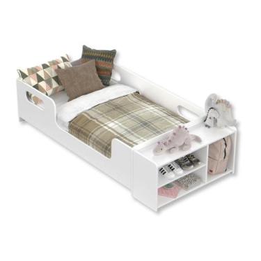Imagem de Mini Cama Infantil Montessoriana Aconchego com Nicho - MS Móveis, Bran