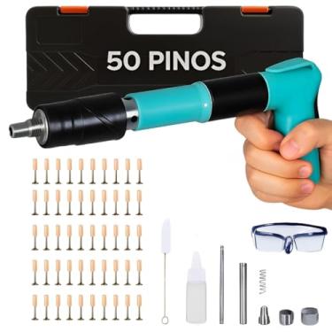 Imagem de Pistola Fixação Ação Direta Finca Pinos 50 Pregos EPI Com Maleta