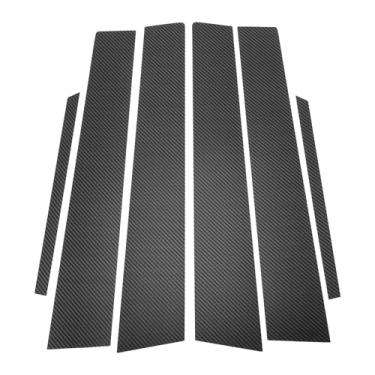 Imagem de Partuto 6 peças de acabamento de janela de pilar de porta de carro dianteira traseira esquerda direita para Toyota Corolla 2007-2013 fibra de carbono de plástico