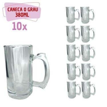 Imagem de 10 Caneca Reforçada Vidro Grosso Chopp e Cerveja 380ML - PRATICASA, 0 