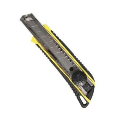 Imagem de Estilete Profissional Grande 18mm Cabo Ergonômico - Amarelo e Preto - 