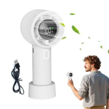 Imagem de Ventilador de Mão Recarregável - Resfriamento Por Ventilador Portátil | Ar Condicionado Pessoal com Ecrã Digital, Gadgets Refrescantes a Bateria para Casa Quarto Escritório Viagem Praia Exterior