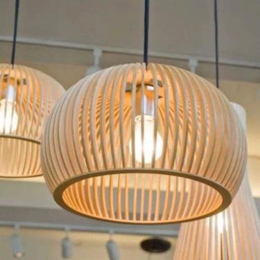 Imagem de Luminária Teto Tipo Pendente Em Mdf Universo - Completa Cor: Mdf Cru