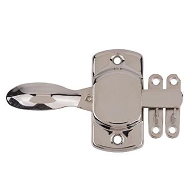 Imagem de Trava de porta de armário de níquel simples Hoosier com travas de descarga e descarga | Montagem de portas esquerda ou direita | Armário antigo, armário vintage, ferragens de reprodução de mesa antiga