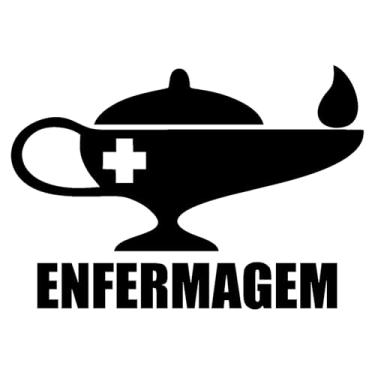 Imagem de Adesivo Profissão Enfermagem para Estudantes Enfermeiros Ideal para notebook carro portas vidros Paredes vários tamanhos (PRETO, 50X34,6cm)