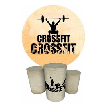 Imagem de Trio Capas Cilindro + Painel Redondo 1,50m Academia - Fadrix, ACADEMIA