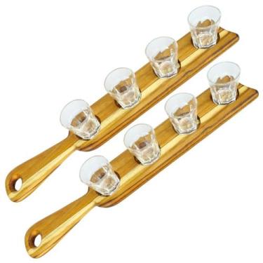Imagem de Tábua de shot tequila cachaça doses tábua de madeira e copos - Carmisi