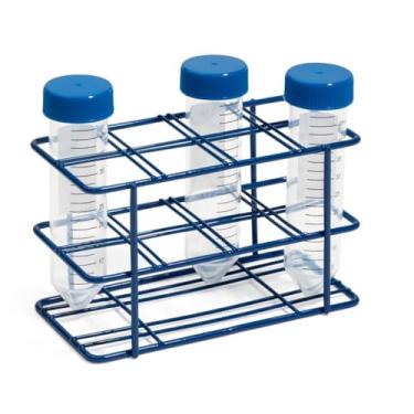 Imagem de United Scientific™ Rack de arame revestido com expóxi, tubos de centrífuga de 50 ml, 8 lugares, azul