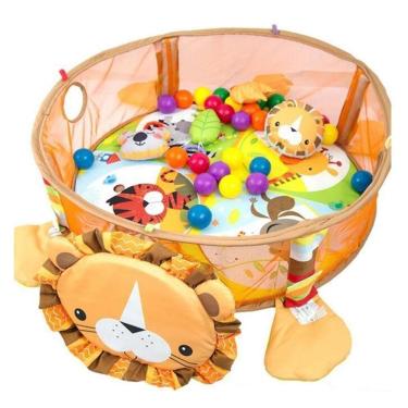 Imagem de Cercadinho Bebe Berco Portatil 12 Bolinhas Tapete Atividades Chiqueirinho Cercado Infantil Protecao