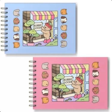 Imagem de Livro de Colorir Infantil, Capa Dura A5 Espiral, 50 Folhas, Papel 180g, Desenhos Fofos para Relaxamento