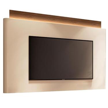 Imagem de Painel Nobre com Led para Tv até 85” Polegadas 208,5 cm Off White/castanho