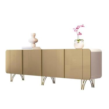 Imagem de Aparador Buffet Sala Saluti Com 4 Portas e Pés em Aço Off White/champanhe
