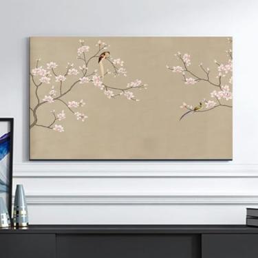 Imagem de HSTANGKY Capa universal anti-pó para TV interior para ecrãs de 32 a 80 polegadas protetor de ecrã de monitor respirável suave e extensível para televisores LCD/LED-flower3, 65 polegadas