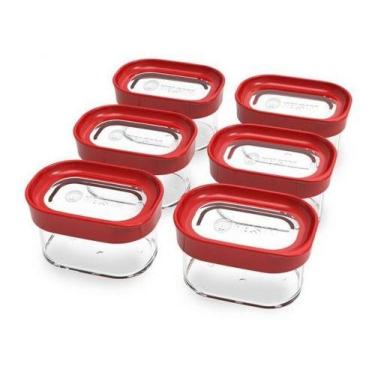 Imagem de Kit Conjunto De 06 Potes Herméticos Mantimentos Acrílico 60 - Helsim, 