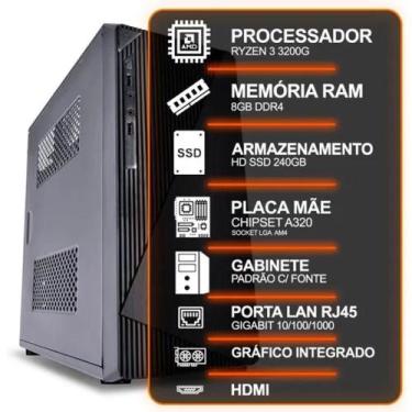 Imagem de Computador Desktop Amd Ryzen 3 3200G, 8Gb Ddr4, Ssd 256, Windows 10 - 