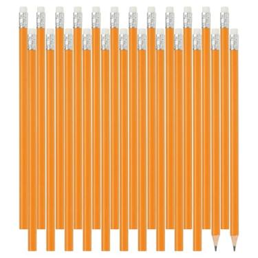 Imagem de PATIKIL Lápis de madeira hexagonais a granel, pacote com 24 lápis de grafite HB com borracha para material de escritório, materiais de desenho de arte de marcação de engenharia, amarelo