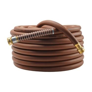 Imagem de Guitrees Mangueira de jardim 2,5 m x 5/20.3 cm, mangueira de borracha resistente, mangueira de água com trança de cinco camadas, conexões macho para fêmea, explosão de 1000 psi, funcionamento de 300