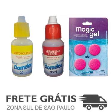 Imagem de Kit 1 Un Reagente Fenol + 1 Un Ortotolidina + 1 Un MagicGel - Domclor