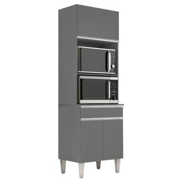 Imagem de Armário Paneleiro Torre Quente 2 Fornos Andréia Cinza Fosco - Ajl