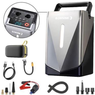 Imagem de Auxiliar de partida portátil a bateria com compressor integrado e aces