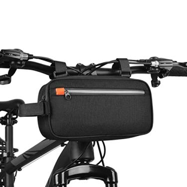 Imagem de VENFOREST Bolsa de guidão profissional à prova d'água para bicicleta, barra transversal, bolsa frontal, cesta de bicicleta, para estrada, montanha, ciclismo, atividades ao ar livre, viagens, trilhas