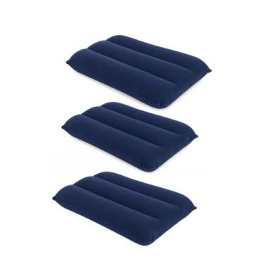 Imagem de Kit 3 Travesseiro Almofada Inflável Viagem Passeio Camping - OMEGA