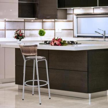 Imagem de Banco Banqueta Balcão Alto Ideal Bancadas Ilhas Cozinha Americana Bar 