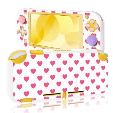 Imagem de DLseego Capa protetora com controle para console Switch Lite 2019, antiderrapante, com absorção de choque, capa rígida de policarbonato com 2 peças de tampas de aperto de polegar para controles Joycon