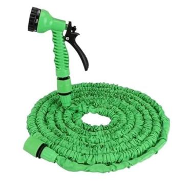 Imagem de Mangueira Jardim Expansível 15 Metros Resistente Jatos D Água Cor:Verde