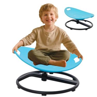 Imagem de Cadeira giratória sensorial para crianças com autismo e buscadores sensoriais, cadeira giratória para sentar e girar, assento oscilante para equilíbrio de treinamento, estimulação sensorial (azul)