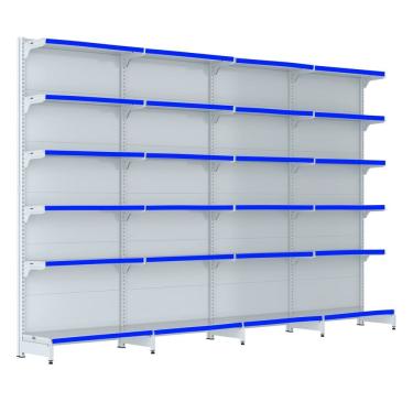 Imagem de Gondola Parede 202 Fit Farmacia Ate 4 Metros Branco Pe Azul