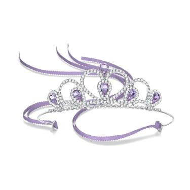 Imagem de Lovelyshop Tiara de strass de prata com pedras coloridas para crianças pequenas, formatura, aniversário, coroa de princesa, Large, Strass, Cristal