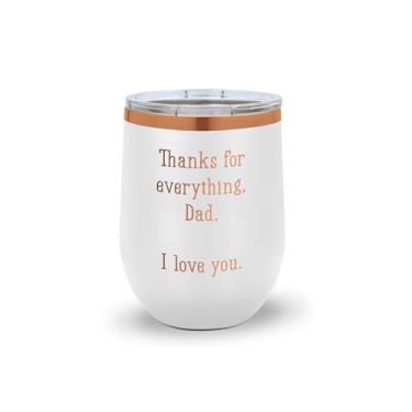 Imagem de SpreadPassion Dad, Thanks for Everything – Copo de vinho I Love You | Presente de Dia dos Pais ou Aniversário (Branco)