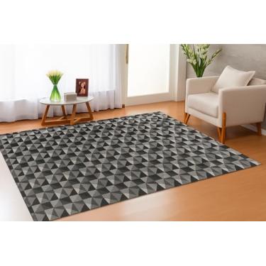 Imagem de Tapete Grande 2m – Moderno, Antiderrapante, Confortável e Fácil de Limpar, Ideal para Ambientes Internos (Dubai Preto)