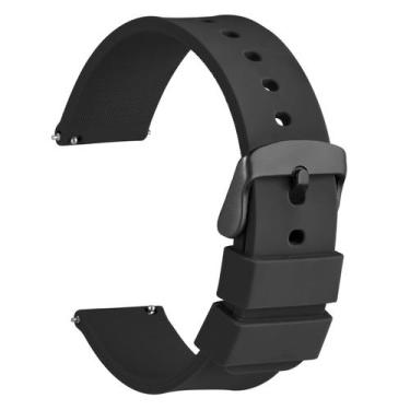 Imagem de Pulseira de relógio WOCCI Silicone de 14 mm com fivela de aço inoxidáv
