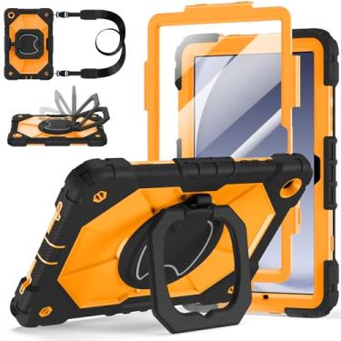 Imagem de Capa para Samsung Galaxy Tab A9 Plus 11 polegadas 2023 (SM-X210/X216/X218), capa robusta Auorld para tablet Samsung Galaxy A9+ com protetor de tela suporte giratório 360 alça de ombro suporte para