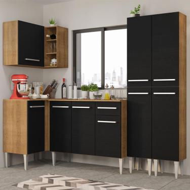 Imagem de Cozinha Completa de Canto Madesa Emilly Music com Armário, Balcão e Paneleiro