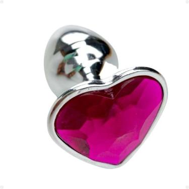 Imagem de Plug Anal Anatômico Metal Cromado Polido Joia Coração Cofortavel - Har