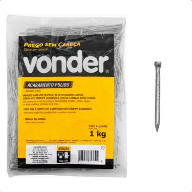 Imagem de Prego Sem Cabeça 8 X 8 Polido 1 Kg Vonder