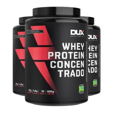 Imagem de Kit 3 Whey Protein Concentrado Dux Sabor Neutro 900G