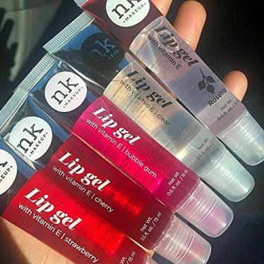 Imagem de DREAM WORLD 5 Pk Nicka K Gel hidratante labial – Vitamina E. (transparente, óleo de rosa mosqueta, chiclete, cereja, morango)
