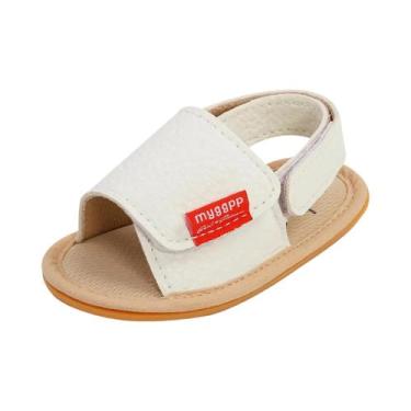 Imagem de Sandálias Retrô de Couro PU para Bebês - Sola de Borracha, 0-6 meses, 