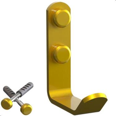Imagem de Cabide Gancho De Parede Dourado Para Toalha Plus - Cromoshop Home And 